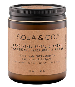 SOJA&CO. Soy Wax Candle Tangerine, Sandalwood & Amber