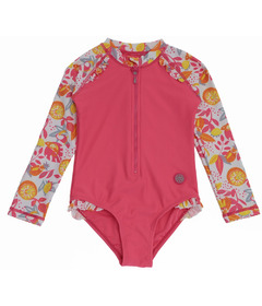 Calikids One Piece Swimwear Long Sleeve Pink Active