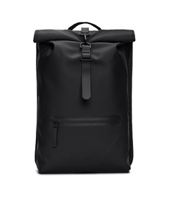 RAINS Rolltop Rucksack Black