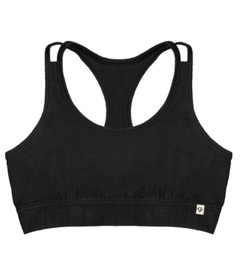 Q for Quinn Organic Racerback Sports Bra Black