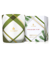 Thymes Medium Frosted Plaid Poured Candle Fraser Fir