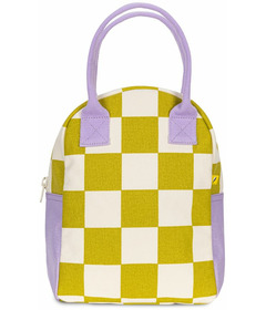 Fluf Zipper Lunch Bag Checkers Pear