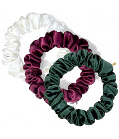 Honeylux Silk Mini Scrunchies Mistletoe