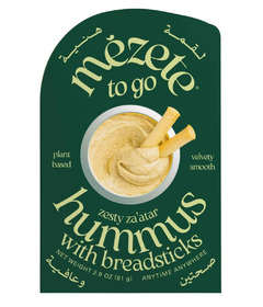 Mezete Zesty Za'atar Hummus To Go with Breadsticks