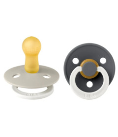 image of BIBS Colour Latex Pacifier Pack Sand Glow and Iron Glow with sku:320209