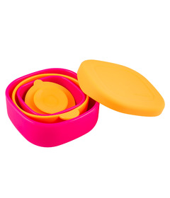 Lunchbots Nested Bitty Silicone Bowl Set Pink Orange