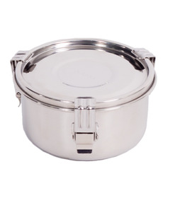 Onyx 3-Clip Airtight Stainless Steel Food Storage Container 8cm