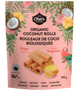 Cha's Organics Rouleaux de noix de coco bio au gingembre