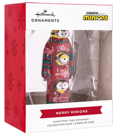 image of Hallmark Minions Bob, Kevin & Stuart the Minions in Ugly Sweater Ornament with sku:336476