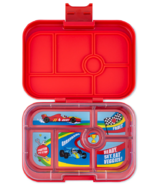 Yumbox Original 6 Compartment Bento Lunch Box Roar Red with Race Cars