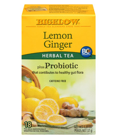 Bigelow Lemon Ginger Herbal Tea Plus Probiotic