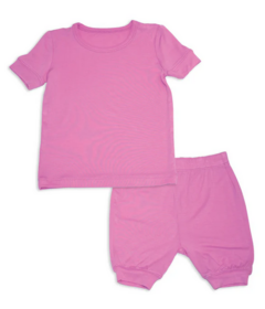 Silkberry Baby Bamboo Short Sleeve Top And Short Pajama Set Crocus