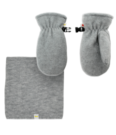 Hot Paws Neck Warmer and Mittens Pebble Mix Bundle