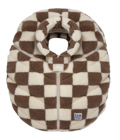 7AM Enfant Car Seat Cover Cocoon Print Checkers Tan