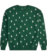 Petit Lem Mens Sweatshirt Christmas Trees Dark Green 