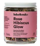 Lac & Oak Tea Co. Mélange de thé Superfood Rose Hibiscus Glow