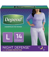 Depend Night Defense Incontinence Underwear for Women Overnight Large 
