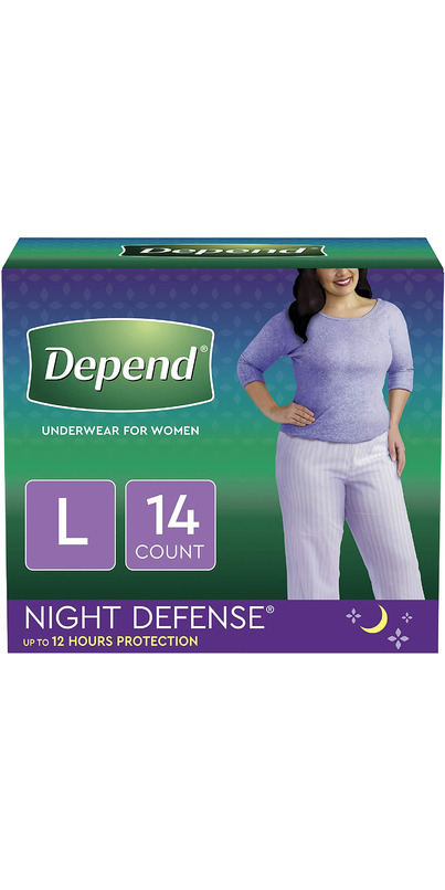 Depend Incontinence Underwear for Women, Night Defense Large