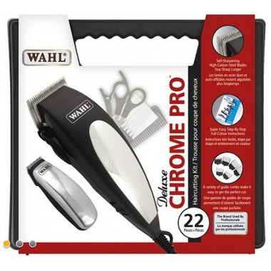 wahl deluxe chrome pro complete men's haircut kit with finishing trimmer