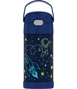 Thermos 12 oz Stainless Steel FUNtainer Bottle Glow In The Dark Space
