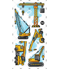 PiCO Temporary Tattoos Construction Cranes