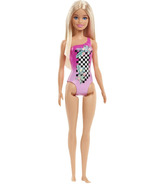Poupée de plage Barbie avec maillot de bain rose