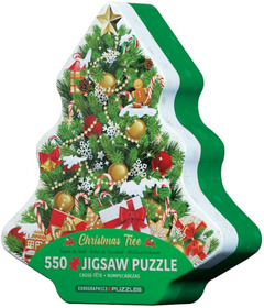 Eurographics Christmas Tree Tin with Puzzle