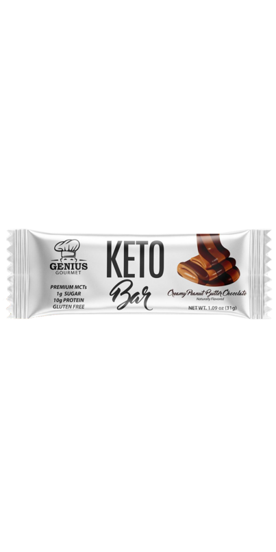 Download Buy Genius Gourmet Keto Bar Creamy Peanut Butter Chocolate from Canada at Well.ca - Free Shipping