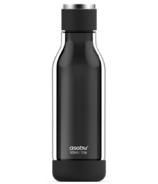 Asobu Inner Peace Glass Water Bottle With Tritan Exterior Black 