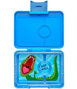 Yumbox Snack 3 Compartment Surf Blue with Dinosaur Tray