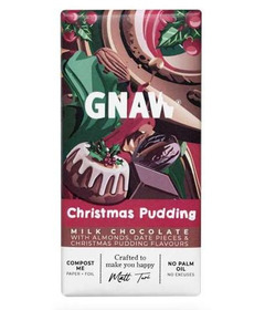 Gnaw Christmas Pudding Milk Chocolate Bar