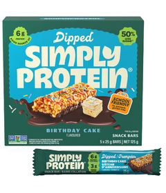 Simply Protein Dipped Snack Bar Birthday Cake