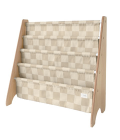 3 Sprouts Recycled Book Rack Checkerboard Beige