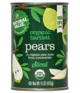 Natural Value Organic Pears Sliced