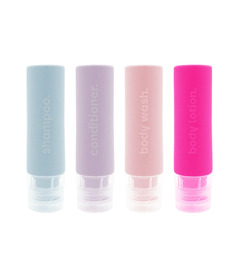 MYTAGALONGS Graphic Silicone Travel Bottles with Pouch Pastels