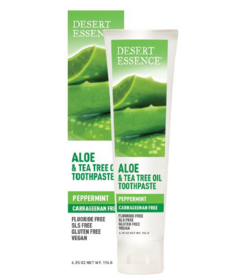 Desert Essence Aloe & Dentifrice au théier Menthe poivrée
