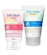 Live Clean Mineral Sunscreen SPF 45 Face & Body Bundle