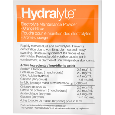 Hydralyte Electrolyte Maintenance Powder Sample Hydralyte Electrolyte Maintenance Powder Sample