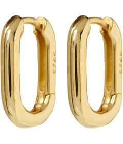 Luv Aj Chain Link Huggies Gold