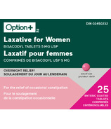 Option+ Laxatif pour les femmes Bisacodyl Comprimés 5mg