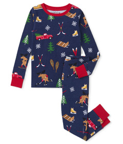 Hatley Little Blue House Kids Pajama Set Winter Cabin