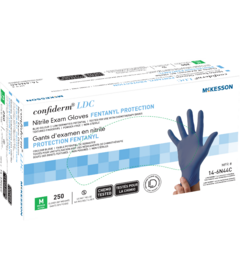 Gants d'examen en nitrile Mckesson Confiderm LDC, protection contre le fentanyl, taille moyenne