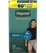 Depend Fresh Protection Men's Incontinence Underwear Small/Medium