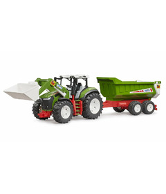 image of Bruder Toys Roadmax Tractor with Front Loader and Tipping Trailer with sku:332780