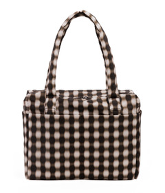BAGGU Small Cloud Carry-On Blurred Gingham Brown