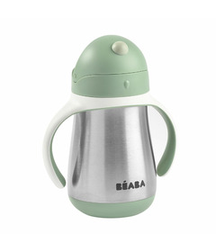 BEABA Stainless Steel Straw Sippy Cup Green