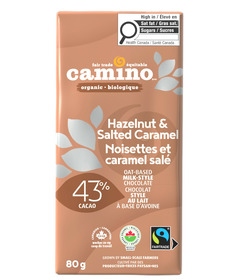 Camino Chocolate Bar Hazelnut & Salted Caramel 43% Cacao