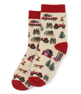 Little Blue House by Hatley Kids Crew Socks Christmas Tree Farm