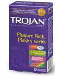 Préservatifs stimulants Pleasure Pack de Trojan Assortiment de condoms en latex lubrifiés