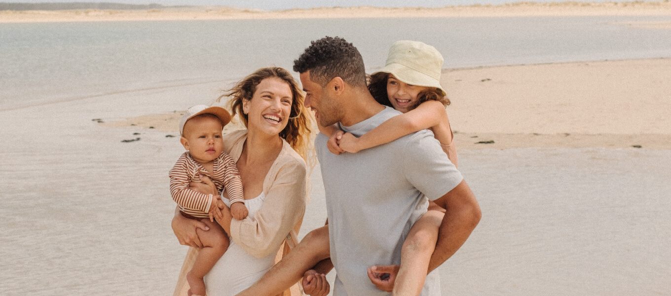 a family at the beach